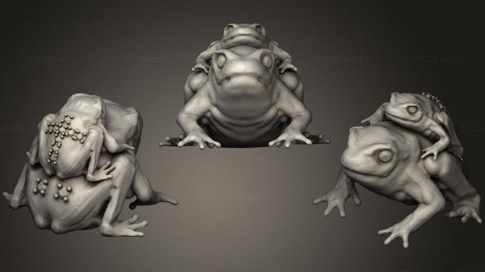 Animal figurines (Frog pin, STKJ_0977) 3D models for cnc